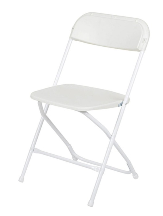 White Folding Chair- Plastic and Metal